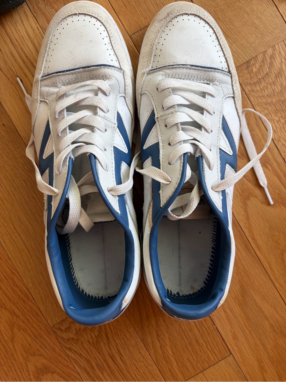 Vans White and Blue Men's Low-Top Sneakers